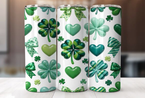 Clover Lucky Tumbler Wrap St Patricks Graphics