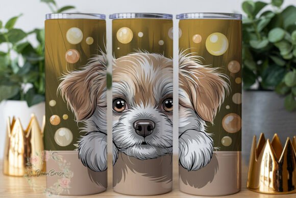 Cute Puppy Face 20oz Tumbler Wrap Graphics
