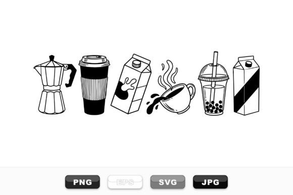 Hand Drawn Coffee Vector Set: Graphics for Crafts