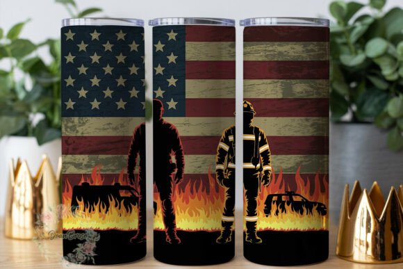 Hero Firefighter American Flag Wrap Graphics