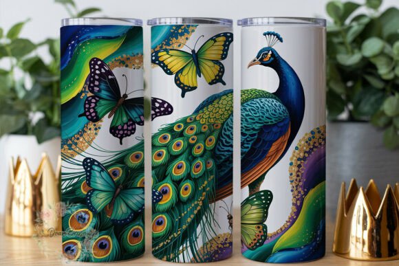 Majestic Peacock Butterfly Wrap 20oz Graphics