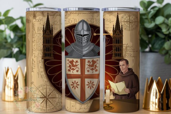 Medieval Knight Templar Tumbler Wrap Graphics