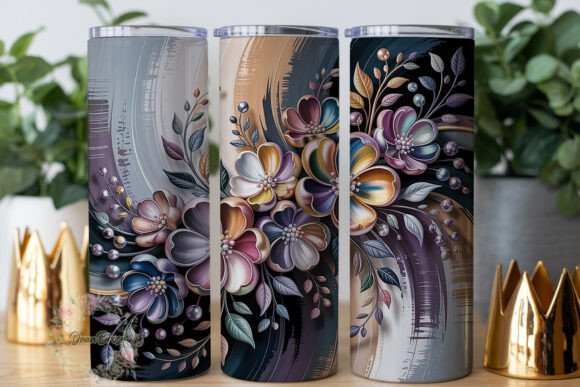 Metallic Floral Elegance 20oz Tumbler Wr Graphics