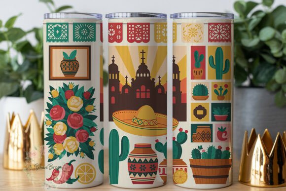 Mexican Fiesta Collage 20oz Wrap Graphics