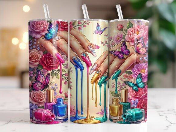 Nail Tech Tumbler Wrap Dripping Nail Art: Graphics and Wraps