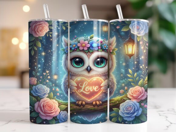 Owl Love Valentine Tumbler Wraps