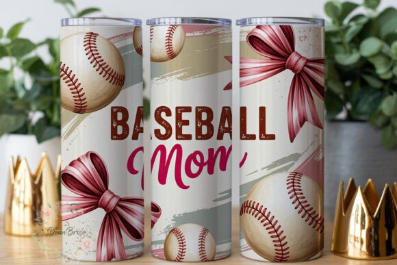 Pink Baseball Mom 20oz Tumbler Wrap Graphics
