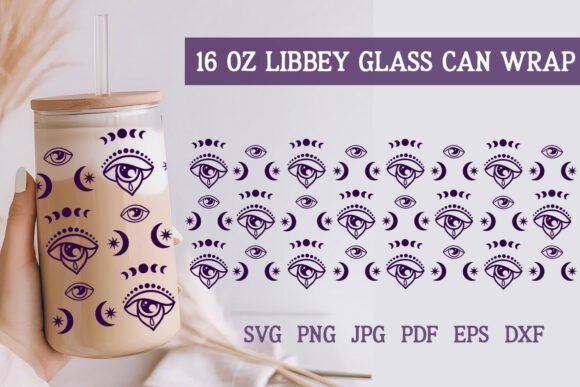 Purple Evil Eye Glass Can Wrap SVG Graphics