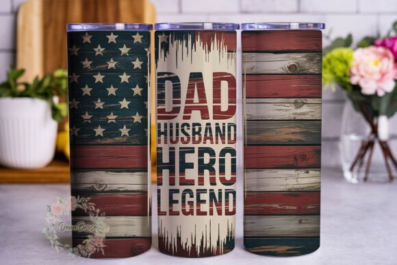Rustic Dad Hero Flag Tumbler Wrap Graphics Review