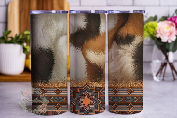 Rustic Fur Geometric Pattern: Tumbler Wraps Graphics