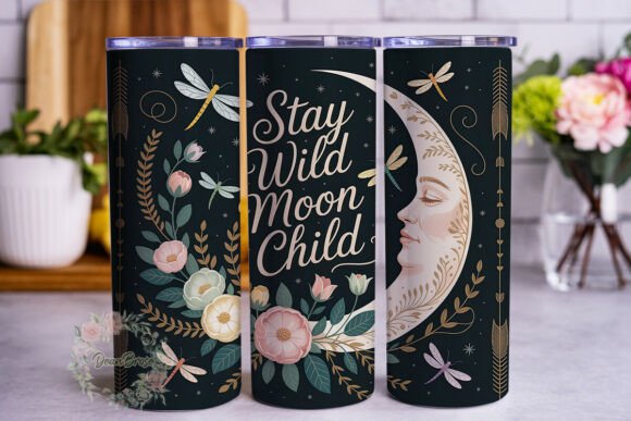 Stay Wild Moon Child 20oz Tumbler: Graphics for Branding