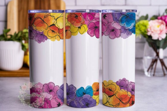 Watercolor Floral Bloom Tumbler Wrap Graphics Review