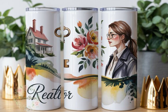 Watercolor Home Key 20oz Tumbler Wrap Graphics