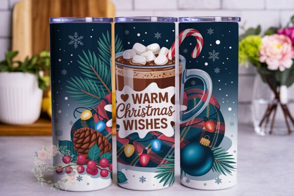 Winter Wishes Hot Cocoa Graphics for Tumbler Wraps